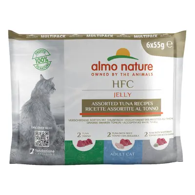 Almo Nature HFC Jelly in buste 12 x 55 g umido per gatto - Mix: Tonno, Tonno e Sogliola, Tonno c