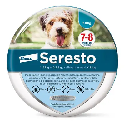 Collare Seresto antiparassitario per cani fino a 8 kg - 38 cm, cani ≤ 8 kg