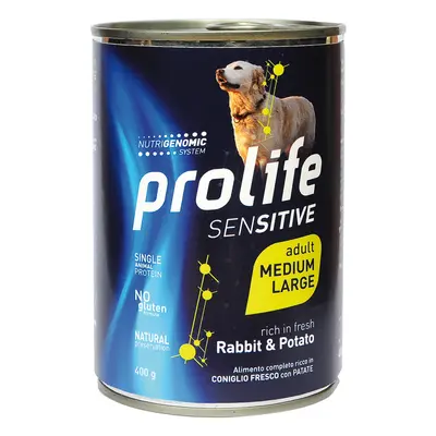 Prolife Grain Free Adult Sensitive Medium/Large Coniglio - Set %: 24 x 400 g