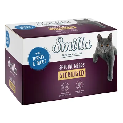 Smilla Sterilised in Vaschetta 24 x 100 g Alimento umido per gatti - Tacchino con Trota