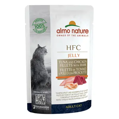 Almo Nature HFC Jelly in buste 24 x 55 g Alimento umido per gatti - Tonno, Pollo e Prosciutto