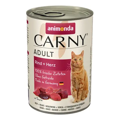 Animonda Carny Adult 12 x 400 g Umido per gatto - Manzo & Cuore