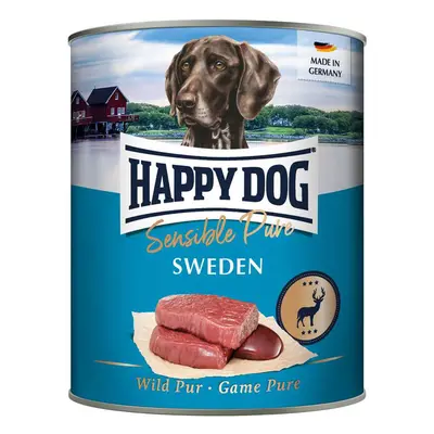 Happy Dog Sensible Pure 6 x 800 g Alimento umido per cani - Svezia (Selvaggina pura)