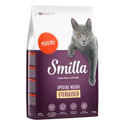 Multipack risparmio! 2 x 10 kg Smilla Crocchette per gatti - Adult Sterilised con Pollame