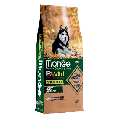 Monge Bwild Grain Free All Breeds Adult Salmone con Piselli - Set %: 2 x 12 kg