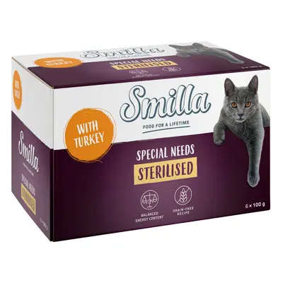 Smilla Sterilised in Vaschetta 12 x 100 g Alimento umido per gatti - Tacchino puro