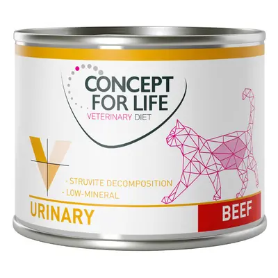 Set risparmio! Concept for Life Veterinary Diet 24 x 200 g/185 g - Manzo urinary 24 x 200 g