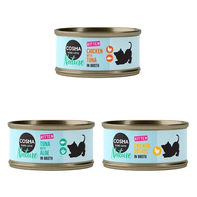 Cosma Nature Kitten 24 x 70 g - Mix: Pollo, Pollo & Tonno, Tonno & Aloe vera