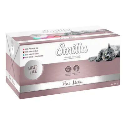 Smilla Fine Menù 8 x 100 g Alimento umido per gatti - Mix: 4 x Tacchino + 4 x Pollame