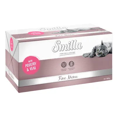 Smilla Fine Menù 48 x 100 g Alimento umido per gatti - Pollame & Vitello