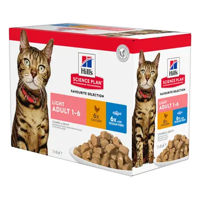 Hill's Science Plan Adult Light umido per gatto - 12 x 85 g Pollo & Pesce