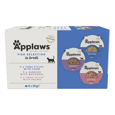 Applaws Pacco misto Selection Cat Pot 8 x 60 g Alimento umido per gatto - Selezione Pesce: 2 gus