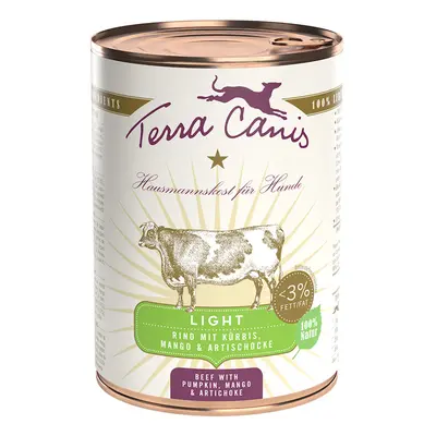 Terra Canis Light 12 x 400 g Alimento umido per cani - Manzo con Zucca, Mango e Carciofo