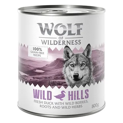 Wolf of Wilderness Adult 24 x 800 g umido Single Protein per cane - Wild Hills - Anatra