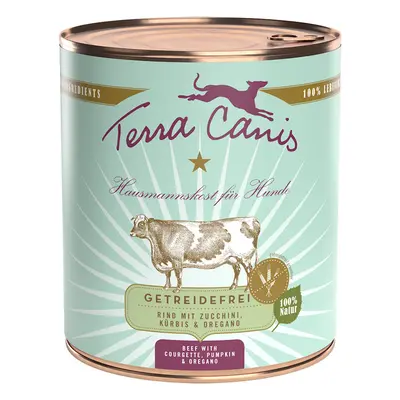 Terra Canis Senza cereali 12 x 800 g Alimento umido per cane - Manzo con Zucchine, Zucca e Origa