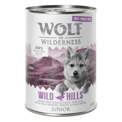 Wolf of Wilderness "Carne allevata all'aperto" Junior 24 x 400 g Umido cani - Wild Hills - Anatr