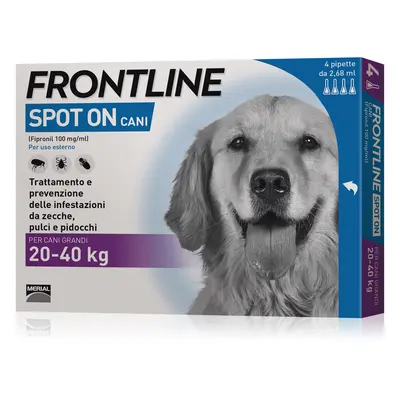 Elenco soluzioni spot-on Frontline per cane - Set %: 8 pipette, peso 20-40kg