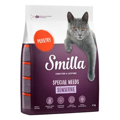 Multipack risparmio! 2 x 10 kg Smilla Crocchette per gatti - Adult Sensitive Senza Cereali Polla