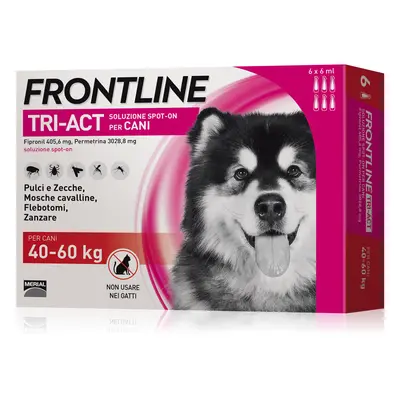 Frontline Tri Act cane: tutte le soluzioni pipette spot-on - 6 pipette, peso 40-60 kg (6 ml)