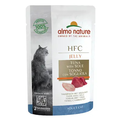 Almo Nature HFC Jelly in buste 24 x 55 g Alimento umido per gatti - Tonno e Sogliola