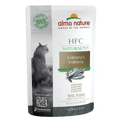 Almo Nature HFC Natural Plus 6 x 55 g Alimento umido per gatti - Sardine