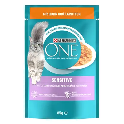 PURINA ONE 52 x 85 g Umido per gatto - Sensitive con Pollo e Carote