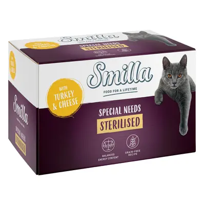 Smilla Sterilised in Vaschetta 6 x 100 g Alimento umido per gatti - Tacchino con Formaggio