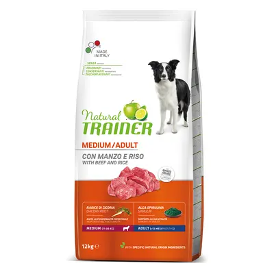 Natural Trainer Medium con Manzo, Riso e Ginseng Crocchette per cane - 12 kg