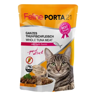 Feline Porta 21 6 x 100 g Alimento umido per gatti - Tonno con Surimi (senza cereali)