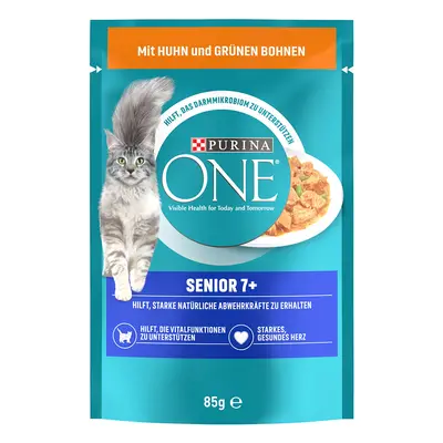 PURINA ONE Senior 7+ Umido per gatto - 26 x 85 g con Pollo e Fagiolini