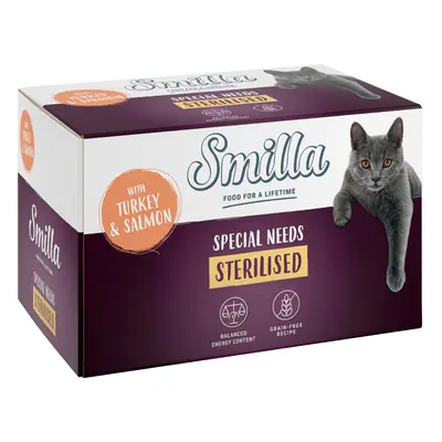 Smilla Sterilised in Vaschetta 6 x 100 g Alimento umido per gatti - Tacchino con Salmone