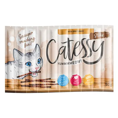 Catessy Sticks 10 x 5 g Snack per gatti - con Tacchino BBQ