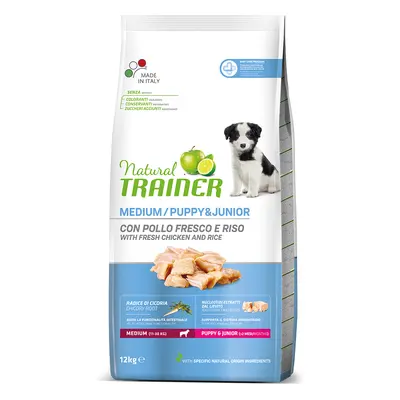 Multipack risparmio! 2 x 12 kg Natural Trainer Medium & Maxi - Medium Puppy & Junior Pollo fresc