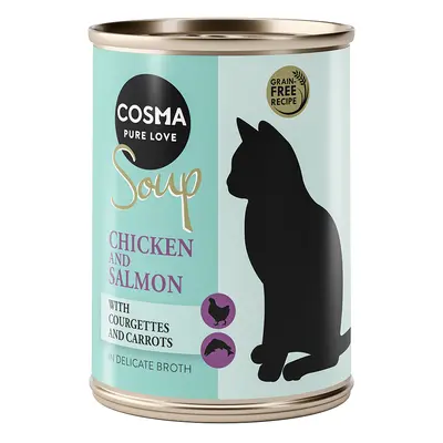 Cosma Soup 24 x 100 g umido gatto - Petto di Pollo e Salmone con Zucchine e Carote