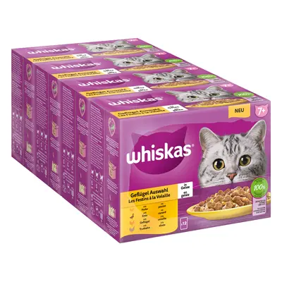 Whiskas Senior buste 48 x 85 g Alimento umido per gatti - 7+ Selezione Carni Bianche in Gelatina