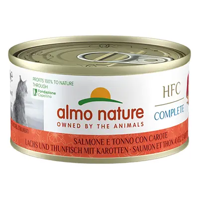 Almo Nature HFC Complete 24 x 70 g Alimento umido per gatto - Salmone e Tonno con Carote