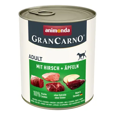 Animonda GranCarno Original Adult 6 x 800 g Umido per cane - Cervo & Mela