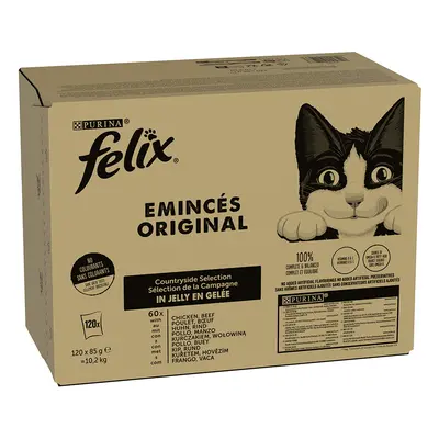 Multipack Felix Classic 120 x 85 g in buste umido per gatto - Manzo e Pollo