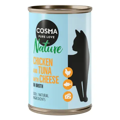 Cosma Nature 24 x 140 g Alimento umido per gatti - Pollo & Tonno con Formaggio