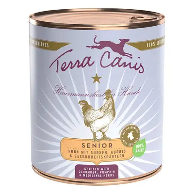 Terra Canis Senza cereali 12 x 800 g Alimento umido per cane - Senior Pollo con Cetriolo, Zucca 