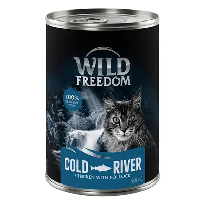 Wild Freedom Adult 24 x 400 g - senza cereali Umido per gatto - Cold River - Merluzzo & Pollo