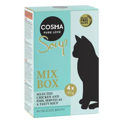 Cosma Soup 12 x 40 g umido per gatto - Mix 1: Petto di Pollo, Salmone, Tonno, Petto di Pollo & T