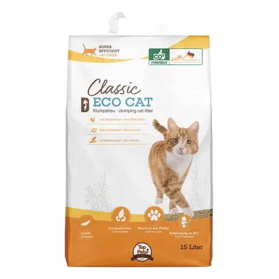 Lettiera agglomerante Classic Eco Cat in fibre vegetali - 15 L (ca. 6,4 kg)