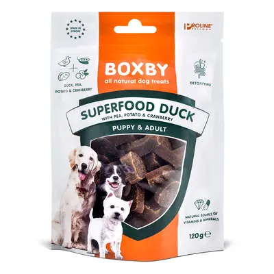 Boxby Superfood con Anatra, Piselli e Mirtilli rossi Snack per cani - 120 g