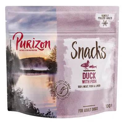 Purizon Snack per cani Anatra con Pesce - senza cereali - Set %: 3 x 100 g