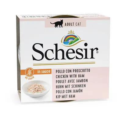 Schesir in Salsa naturale 24 x 70 g Alimento umido per gatti - Pollo con Prosciutto