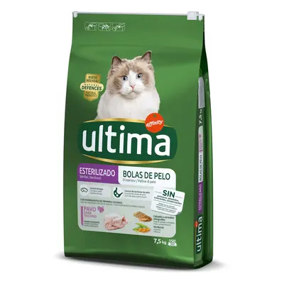 Multipack! 2 x Ultima Cat Crocchette per gatti - Sterilized Hairball Tacchino (2 x 7,5 kg)