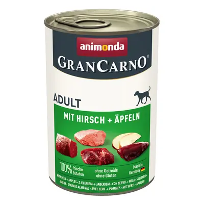 Animonda GranCarno Original 12 x 400 g Umido per cane - Adult: Cervo & Mela