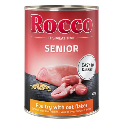 Rocco Senior 6 x 400 g umido per cane - Pollame con Fiocchi d'avena