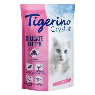 Lettiera colorata Tigerino Crystals - Fun / Sensitive (senza profumo) - rosa 5 L (ca. 2 kg)